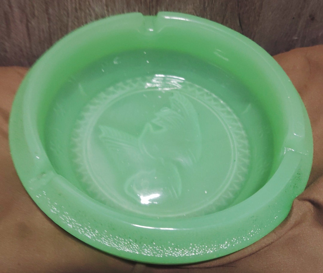 Vintage Green Jadeite Ashtray With Birds/ Ducks. Etsy