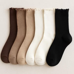 6 pairs Crew Long Women Socks | Calf length Socks | Above ankle Socks