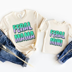 Feral Mama Mini Halloween Shirt, Matching Halloween Shirt, Mommy and Me Shirt, Cute and Funny Matching Shirts