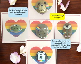 Tarjeta magnética personalizada con diseño de Animal Rock: regalo del orgullo LGBTQ