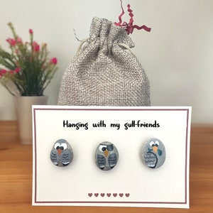 Seagull Rock, Seagull Fridge Magnet, Seagull Gifts, Natural Rock Art, Bird Fridge Magnets, Class board Magnet, Office Magnet, Pocket Pebble