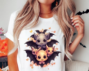 Chemise mignonne de chauve-souris d'Halloween, chemise d'amant de chauve-souris, fête d'Halloween, t-shirts de saison fantasmagorique, chemise d'Halloween, T-shirt d'Halloween, chemise Goblincore, t-shirt de chauve-souris