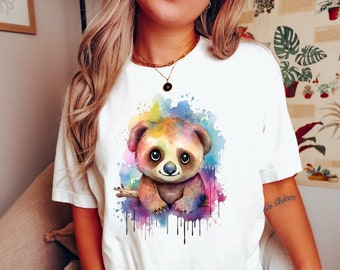 Aquarell Faultier Shirt, süßes Faultier Shirt, Faultier Liebhaber Shirt, lustiges Faultier Shirt, entzückende Tiere T-Shirt, Tierliebhaber Shirt, Faultier Tee Geschenke