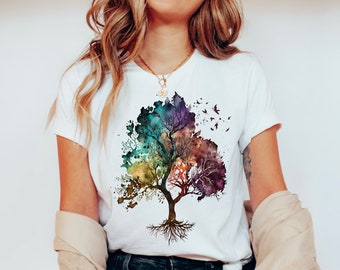 Watercolor Tree Shirt, Tree of Life Shirt, Tree Lover Tee, Forest Top, Adventure Tee, Tree Shirt for Nature Lover, Tree Gift for Her