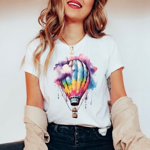 Watercolor Hot Air Balloon Shirt, Balloon Lover Shirt, Balloon Shirt, Explorer Tee, Flying Balloon Shirt, Adventure Seeker Top, Traveler Tee