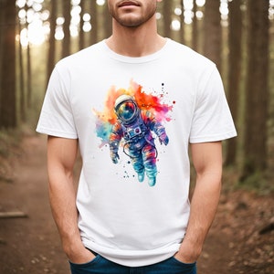 Astronaut Shirt, Space lover shirt, Space Gift Shirt, Astronaut Space Top, Watercolor Astronaut Shirt, Outer space shirt, Gift for him