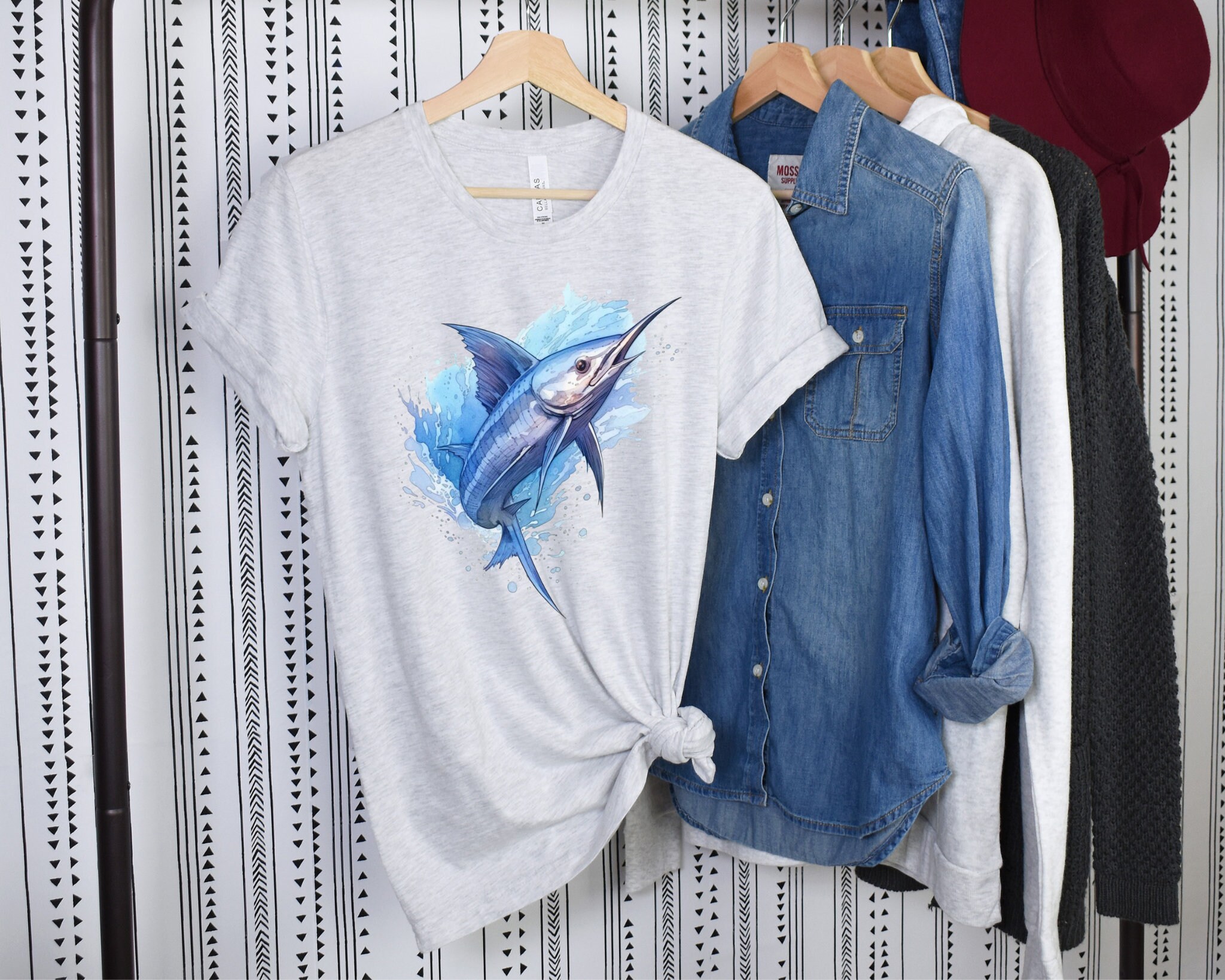 Swordfish Shirt Marlin Tee Deep Sea Top Fishing Gift Etsy Canada