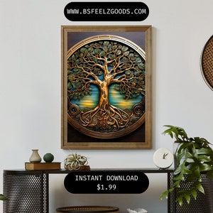 Ornate Tree of Life Wall Art Fast Art Download New Beginnings - Etsy