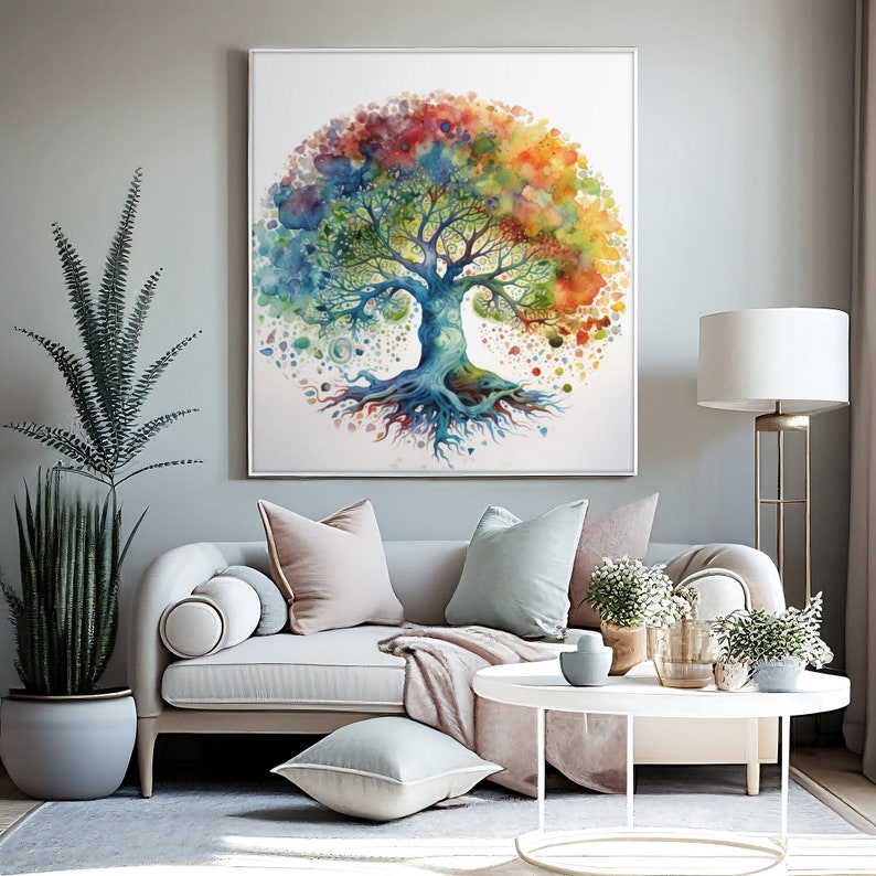 Tree of Life Watercolor Clipart Tree of Life Digital Clipart Wall Decor