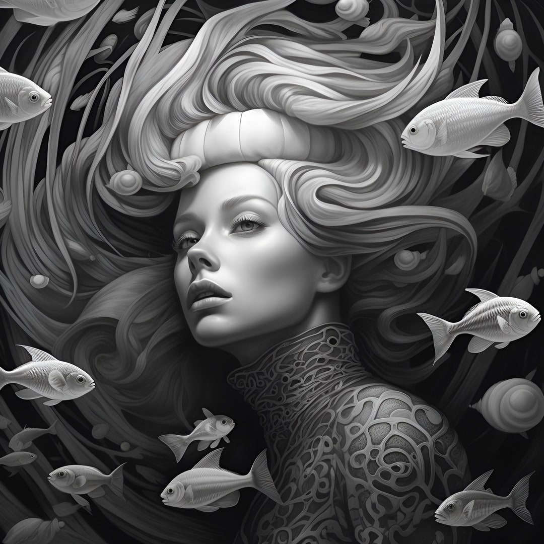 Black and White Digital Download Art Thinking of You Gift Instant