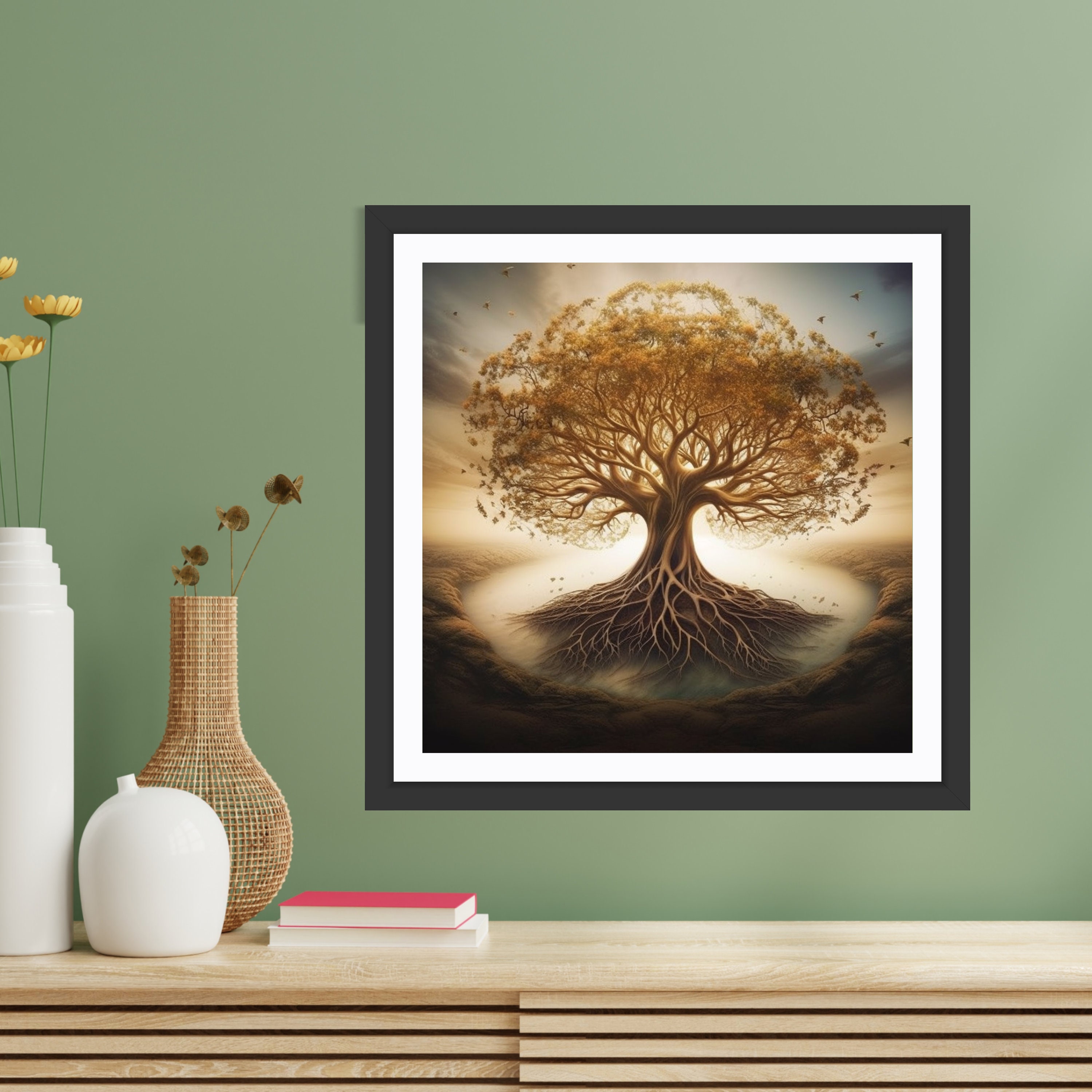 Tree of Life Instant Download Art Vintage Mystic Roots Moss Tree Print ...