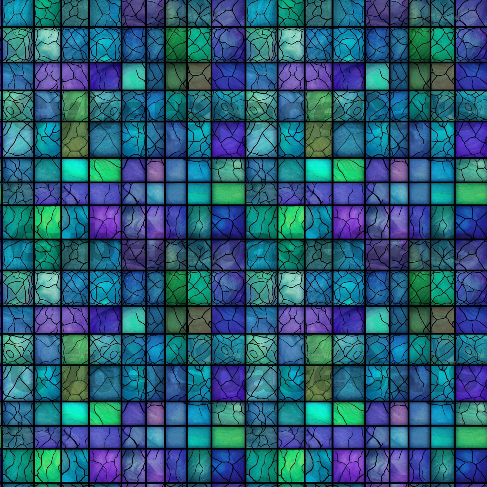 Digital Download- Repeatable Pattern, Stained Glass, Squares 001, Blue ...