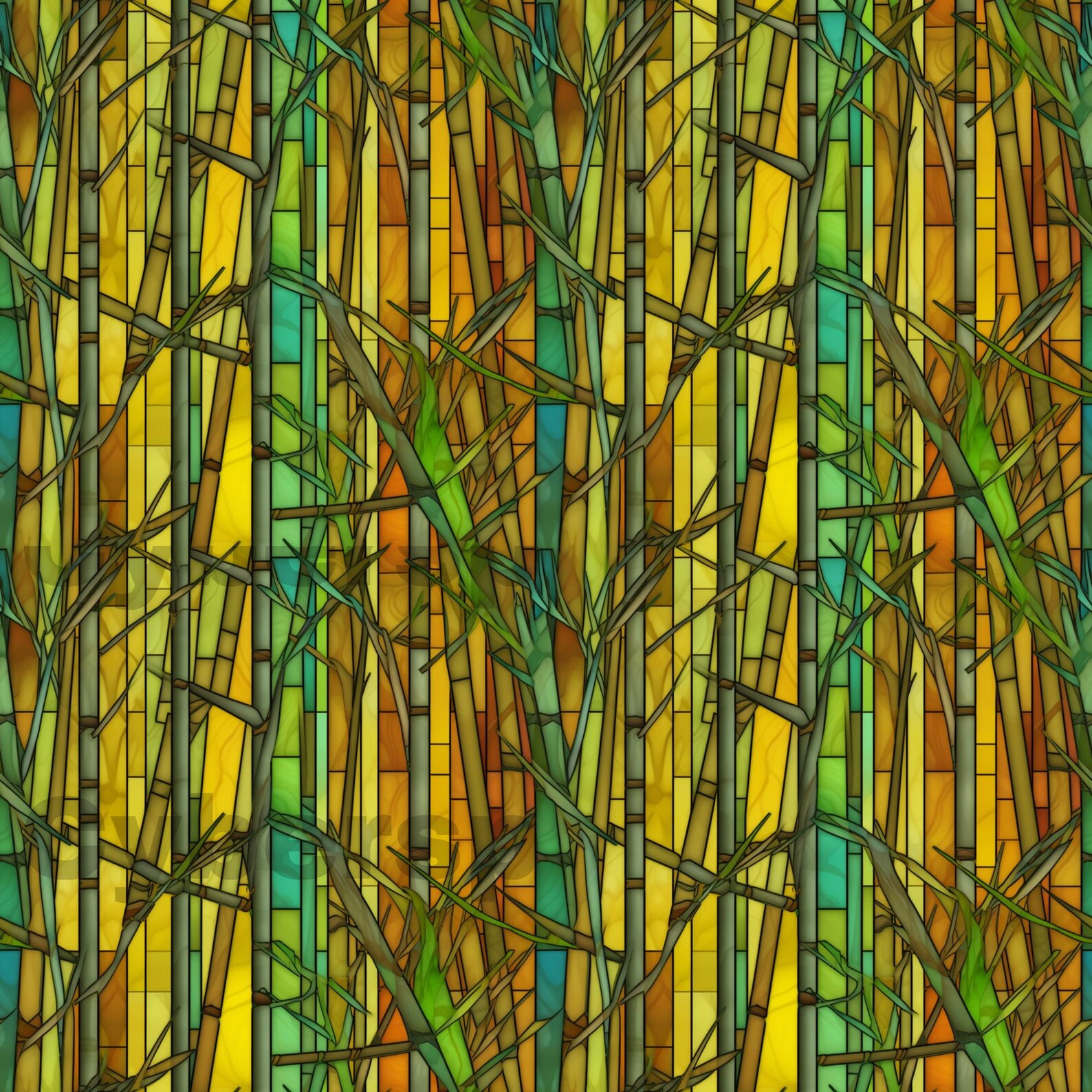 Digital Download, Repeatable Pattern, Stained Glass Bamboo- 002 - Etsy