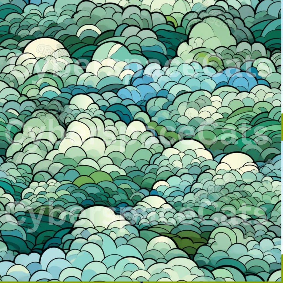 Digital Download, Repeatable Pattern, Stained Glass, Clouds- 003 - Etsy