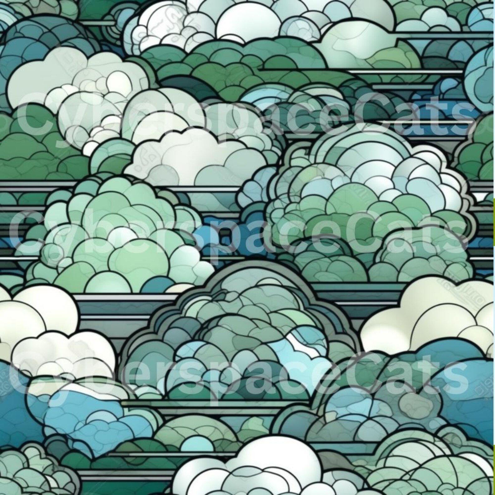 Digital Download, Repeatable Pattern, Stained Glass, Clouds- 001 - Etsy