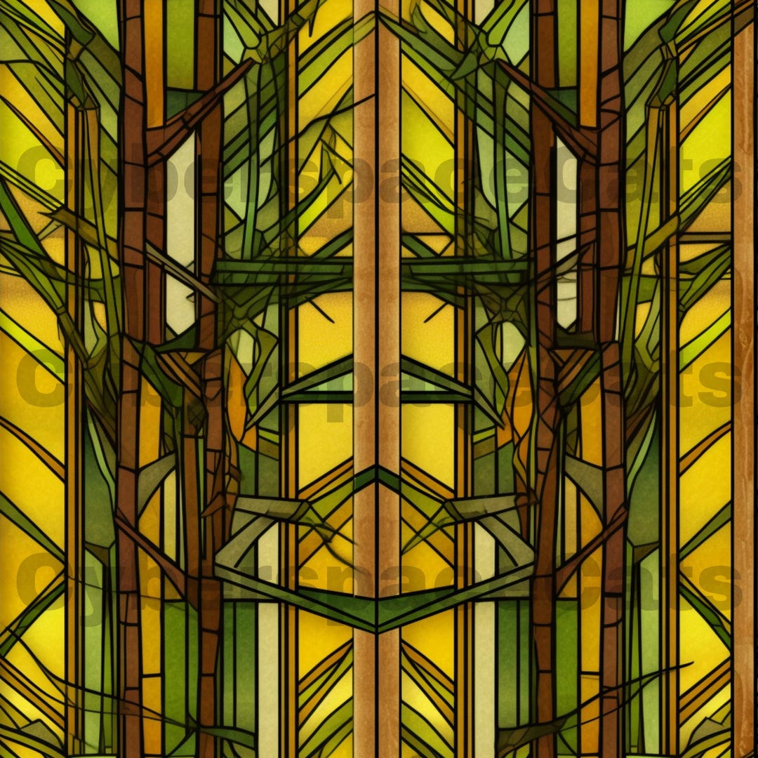 Digital Download, Repeatable Pattern, Stained Glass Bamboo- 001 - Etsy