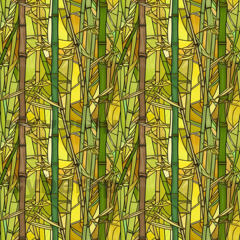 Digital Download, Repeatable Pattern, Stained Glass Bamboo- 003 - Etsy