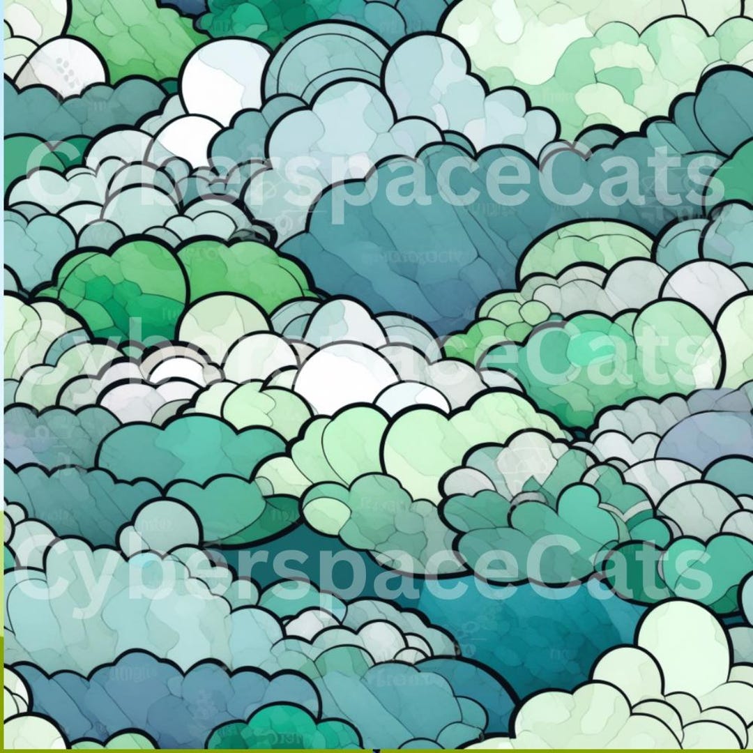 Digital Download, Repeatable Pattern, Stained Glass, Clouds- 002 - Etsy