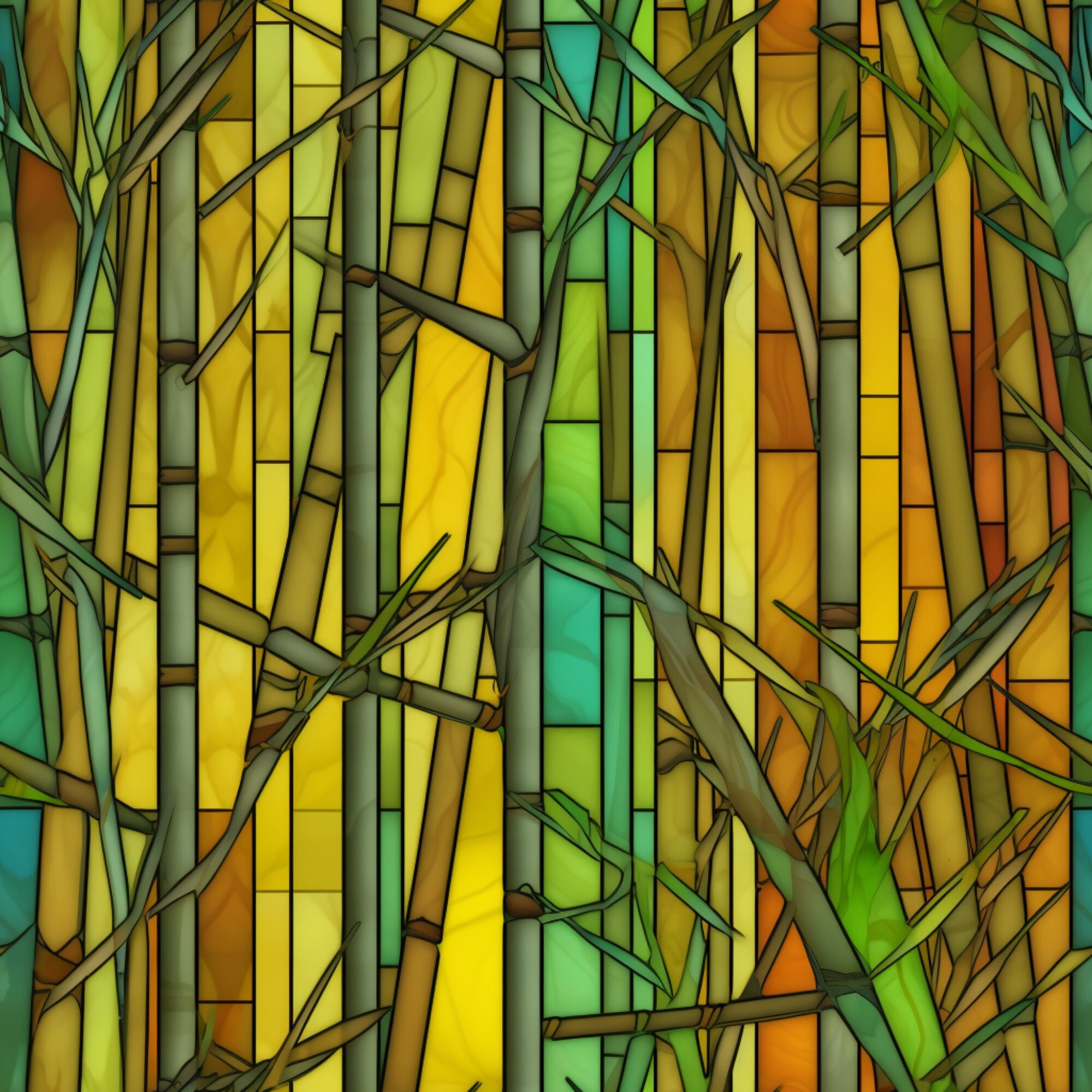 Digital Download Repeatable Pattern Stained Glass Bamboo - Etsy