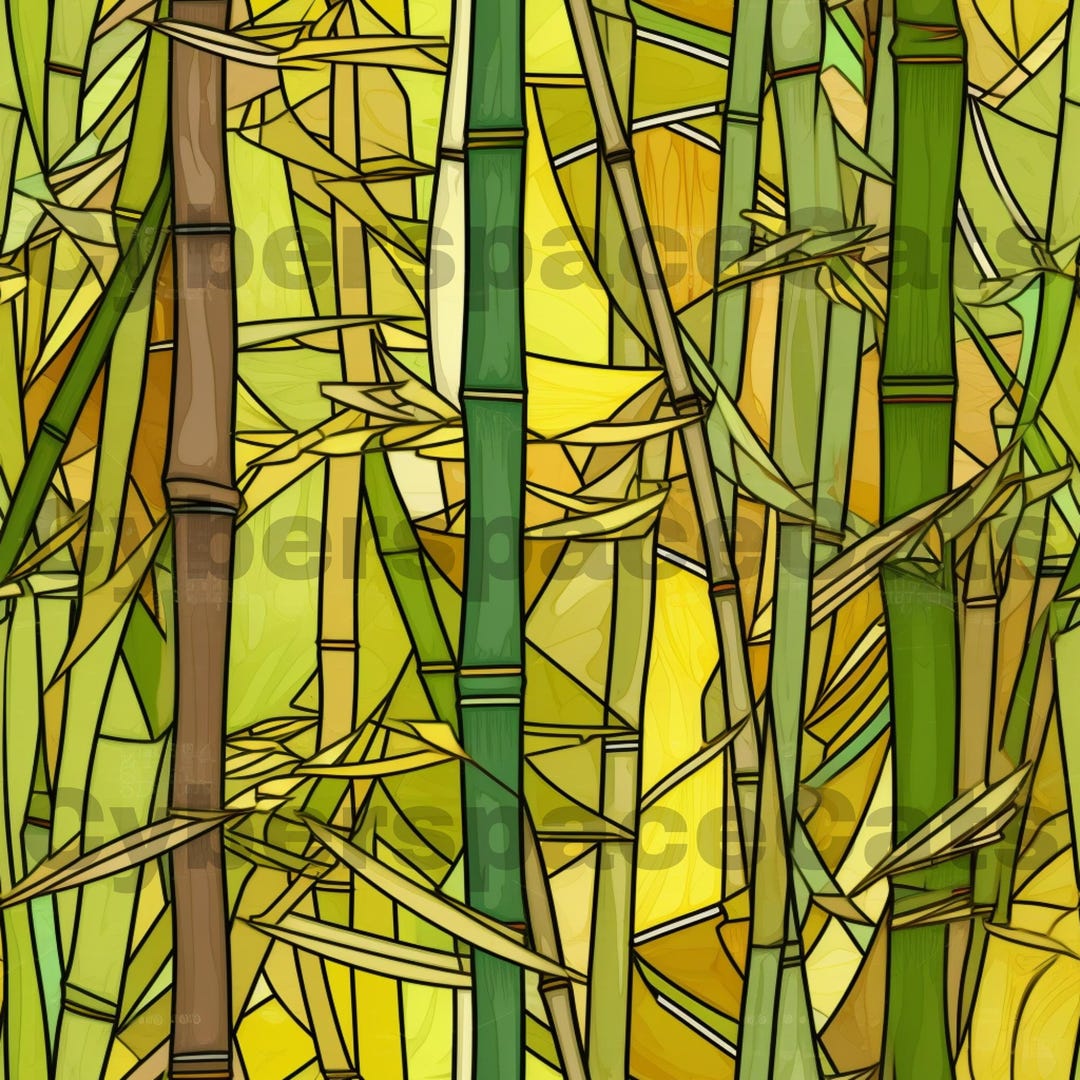 Digital Download, Repeatable Pattern, Stained Glass Bamboo- 003 - Etsy