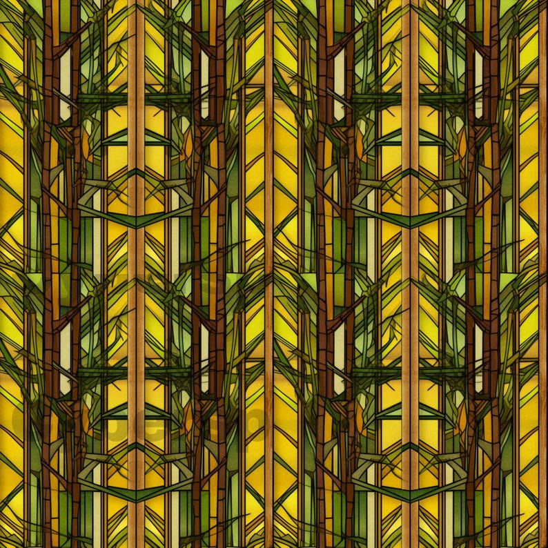 Digital Download, Repeatable Pattern, Stained Glass Bamboo- 001 - Etsy