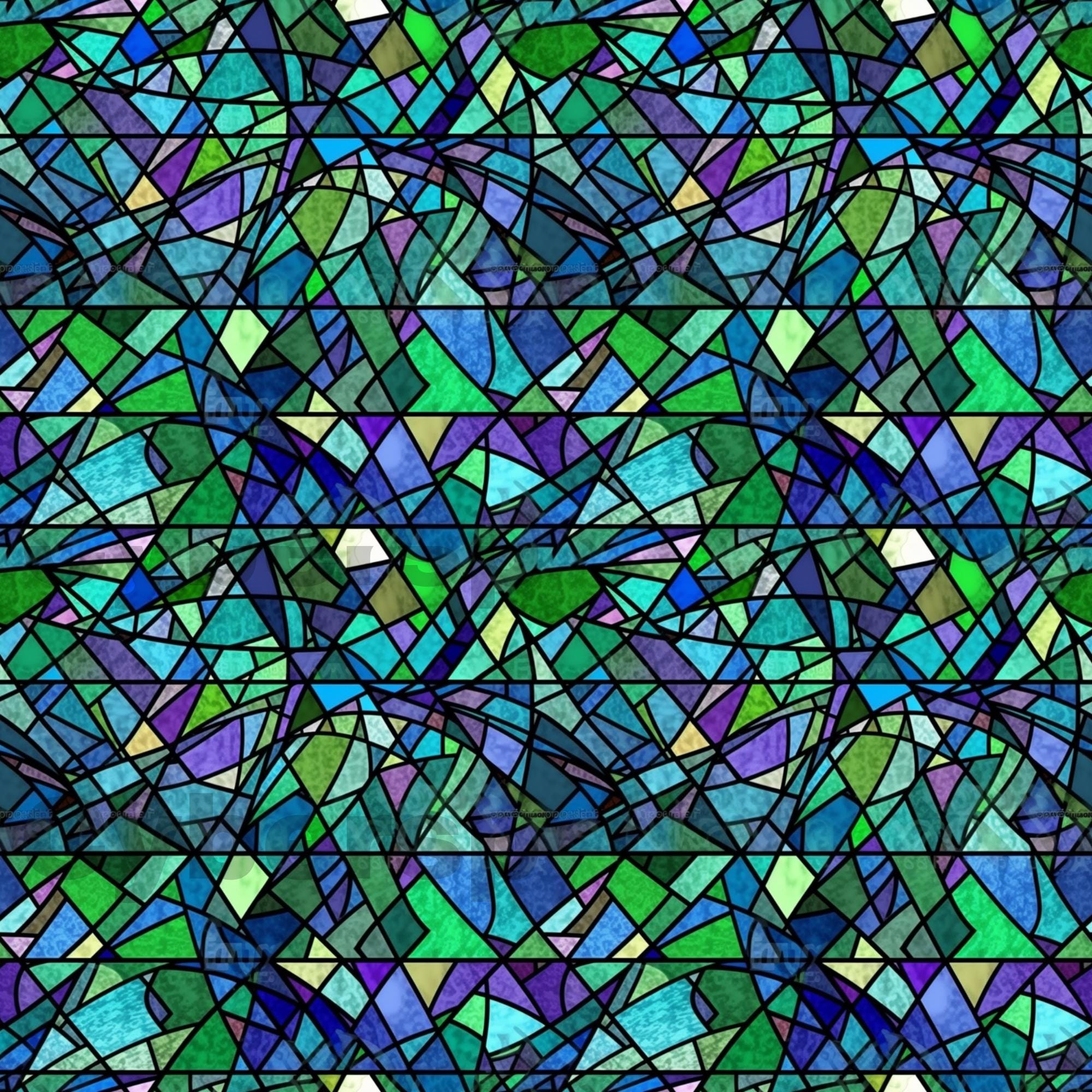 Triangle Pattern Glass Sheets Digital Download, Repeatable Pattern, Stained Glass Triangles, Blue ...