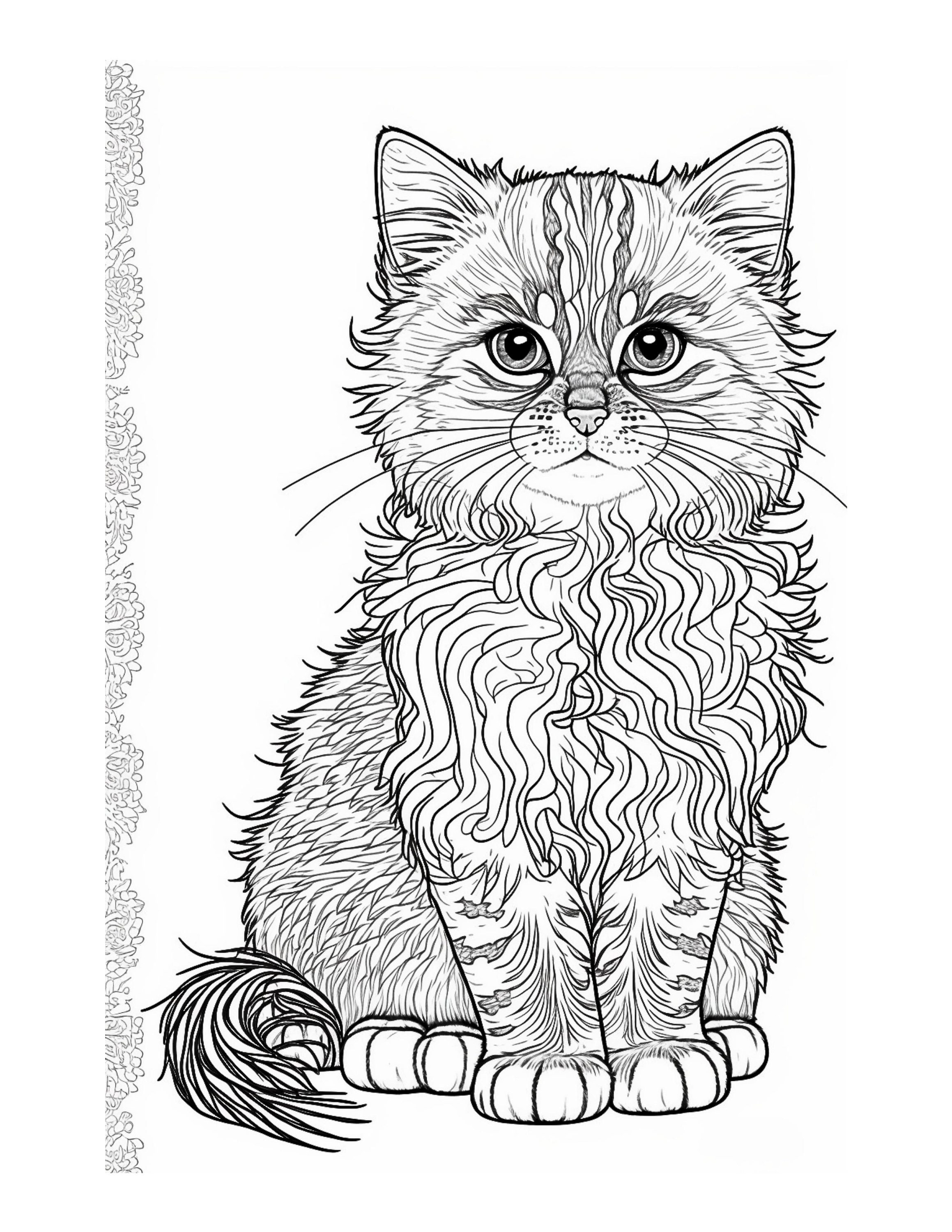 25 Cat Mandala Coloring Pages _ Instant Download_ Grayscale Coloring ...