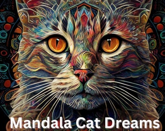 Mandala Cat Dreams - The BIG Cat Coloring Book (11x8inch / Din A4)