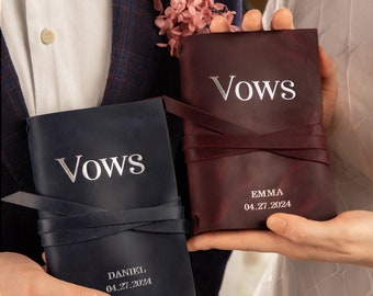 Leather Vow Books Set of 2, His And Hers Vow Books, Custom Vow Books
