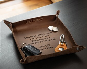 Empty Your Pockets Daddy, Father's Day Gift - Catch All Valet Tray, Custom EDC Valet Tray for Dad, Father's Day Gift for Him