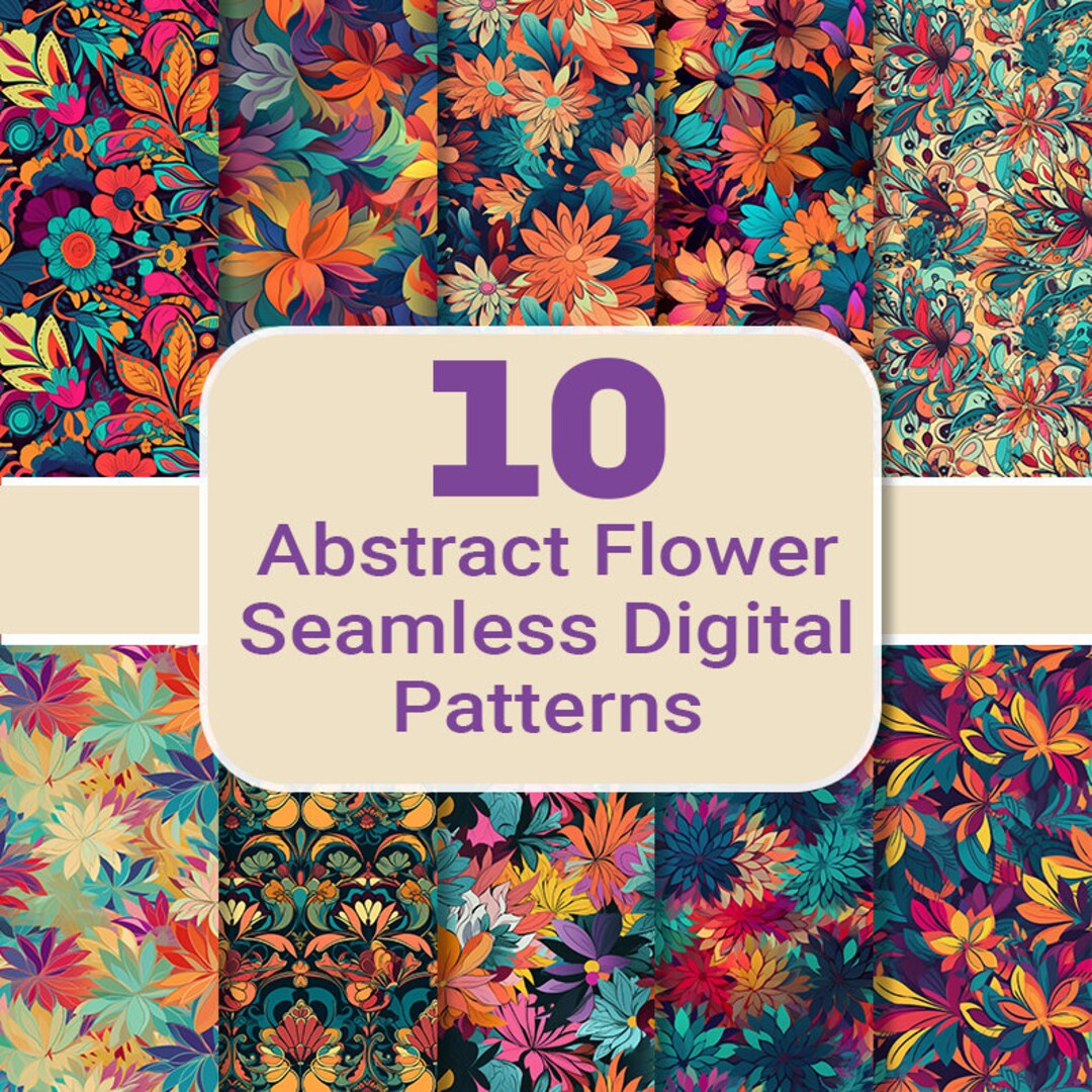 Abstract Flowers Paper | Seamless Pattern | Floral | Prints | Digital ...