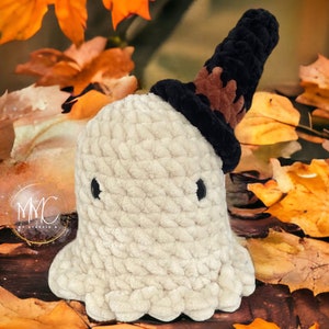 Amigurumi Ghost with Witch Hat Crochet Plushie Pattern