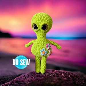 NO SEW Zinnia the Chubby Cheeky Alien Crochet Pattern