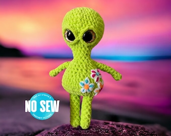 SIN COSER Zinnia, el patrón de ganchillo alienígena gordito y descarado