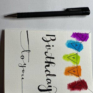 Cartão de aniversário feito à mão