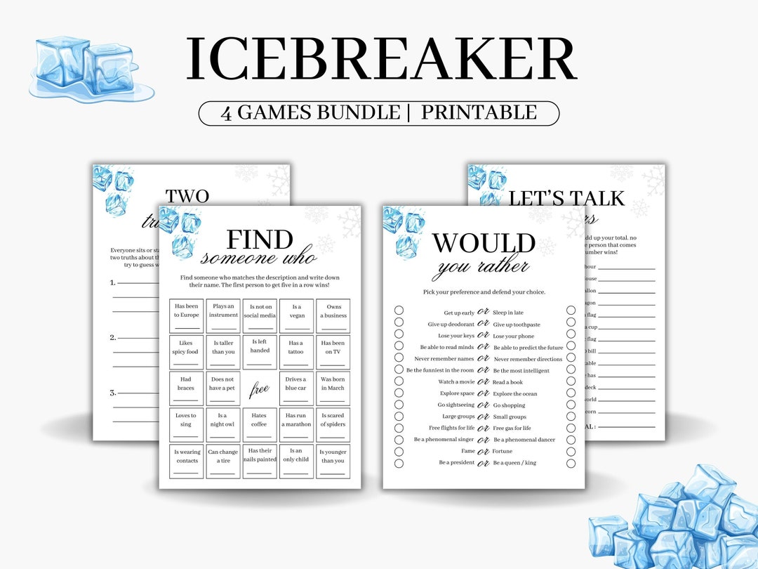 Icebreaker Games Bundle Printable Conversation Cards Icebreaker Icebreaker Games Bundle Printable Conversation Cards Icebreaker
