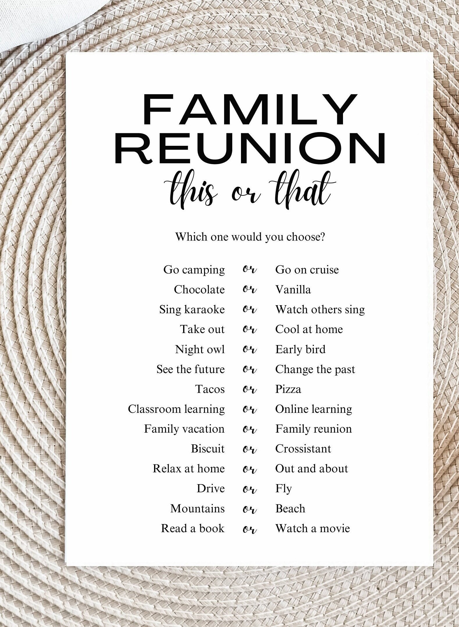 Family Reunion Games Printable Reunion Party Games for Family - Etsy