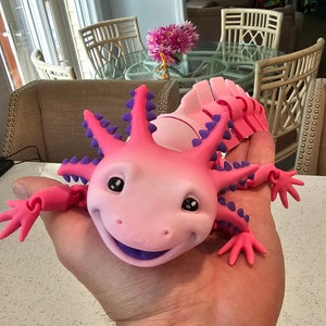 Axolotl Custom Colors - 3D Printed Articulating Fidget Toy - MatMire Makes