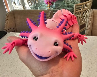 Axolotl Custom Colors - 3D Printed Articulating Fidget Toy - MatMire Makes