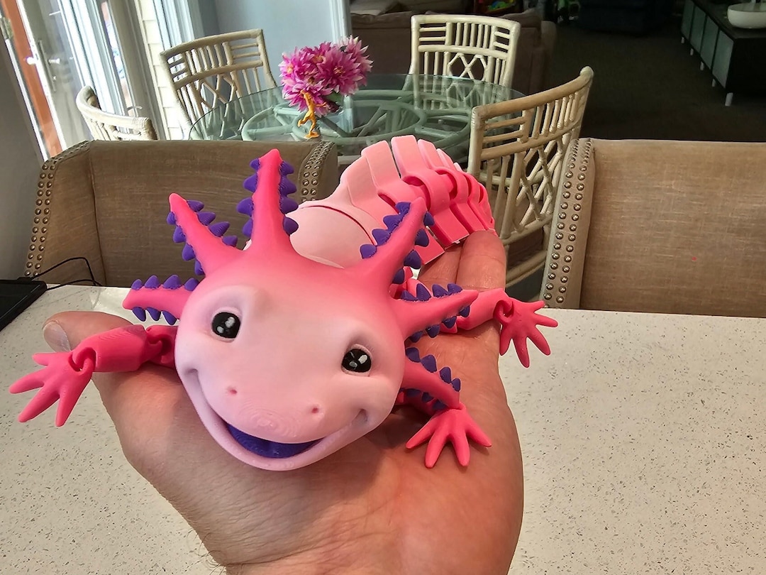 Axolotl Custom Colors 3D Printed Articulating Fidget Toy Matmire Makes