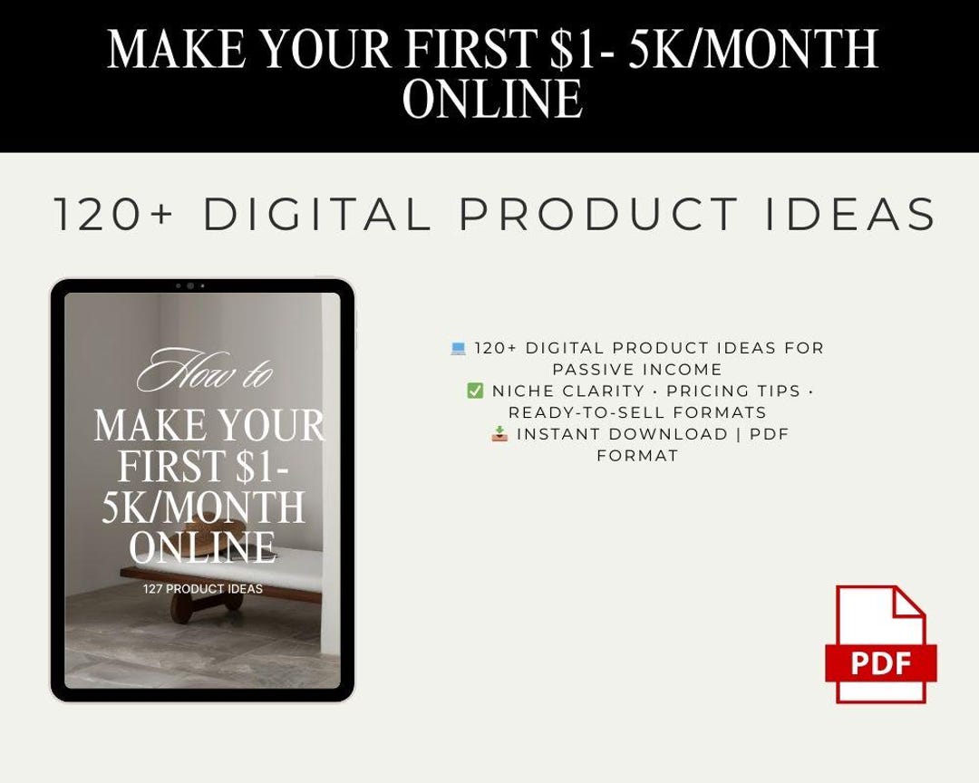 120+ Digital Product Ideas List for Passive Income | Printable PDF for ...