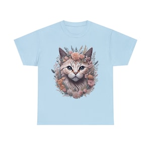 Cat Flowers,Cat T-shirt,Cat mom,Flowers T-shirt,Cute cat t-shirt,cat shirt,Cat lover gift,Floral cat t-shirt