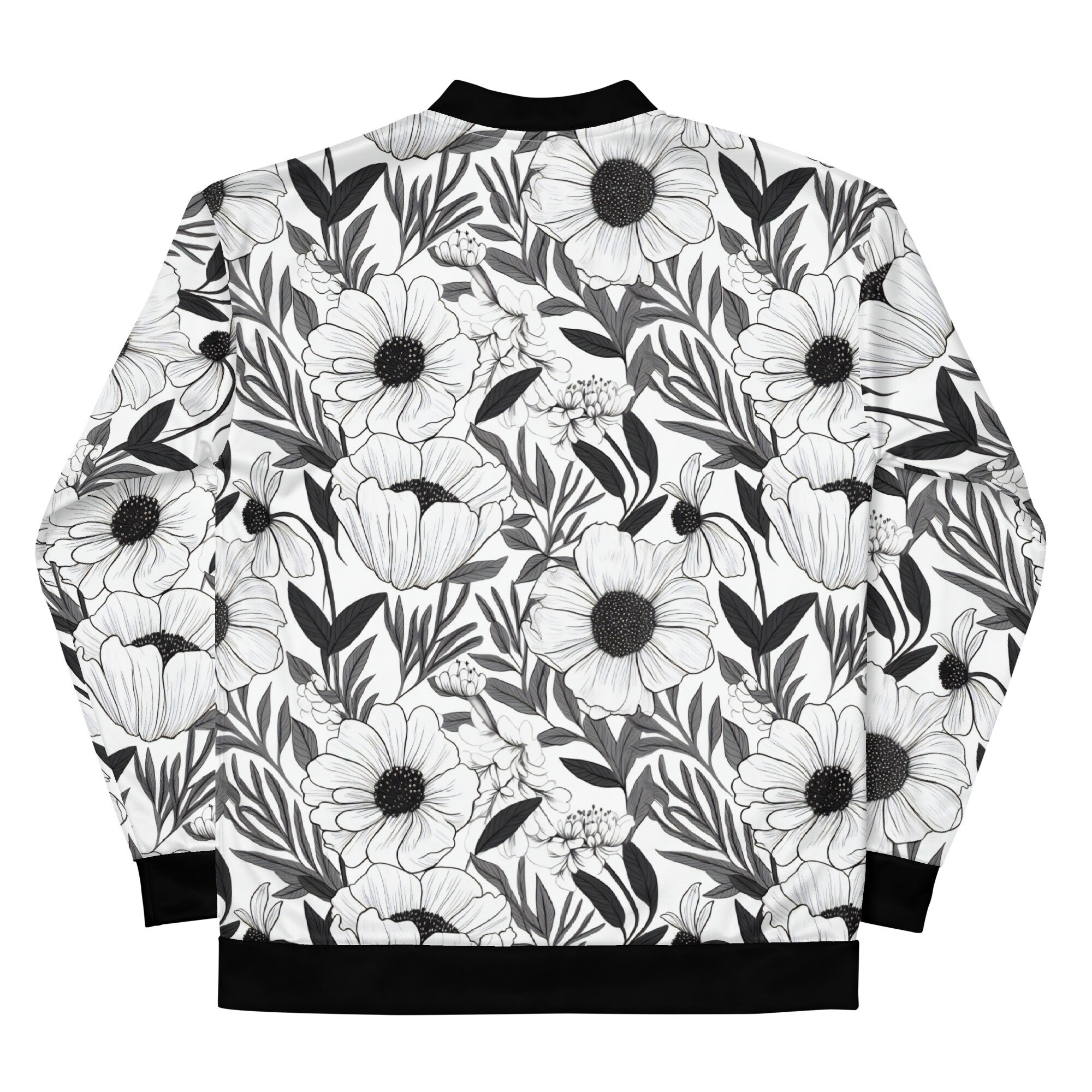 White & Black Monochrome Motif Jacket