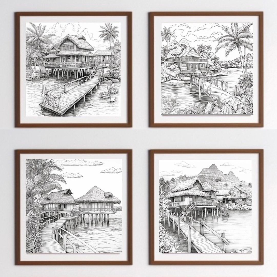 Bora Bora Coloring Book - Etsy