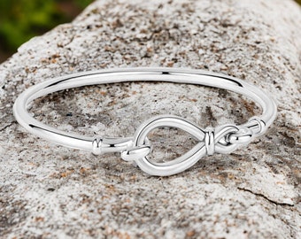 Pulsera de plata S925 con nudo infinito, regalo del día de la madre, plata de ley, varios tamaños