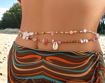 Cadena de cintura con cuentas bohemias para mujer, conjunto de cadenas para el vientre con cuentas elásticas coloridas a la moda, Bikini, joyería de verano para Festival corporal