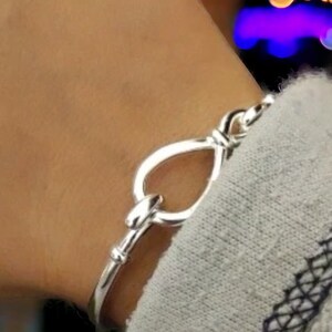 Pulsera de plata S925 con nudo infinito, regalo del día de la madre, plata de ley, varios tamaños imagen 2