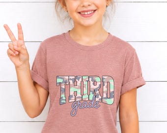 3rd Grade Camo Shirt, Third Grade School Tee, First Day Of Third Grade Outfit, Back To School Shirt