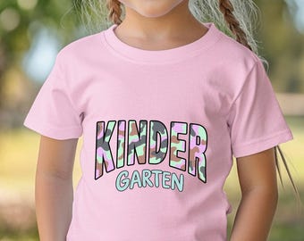 Kindergarten School Shirt, Camo Kindergarten Tee, First Day Of School Outfit, Cute Girls Kindergarten Shirt