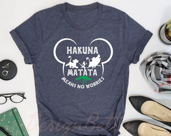 Hakuna Matata Means No Worries Shirt, Hakuna Matata Shirt, Mickey Safari Shirt, Animal Kingdom Shirts, Lion King Shirt, Disney Family Shirts
